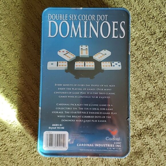 CARDINAL Double Six Color Dot Dominoe's Set - Picture 2 of 4